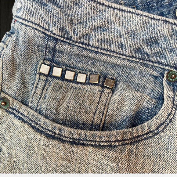 Vintage Denim Jeans Size 6 Converse One Star distressed embellished - Picture 5 of 8